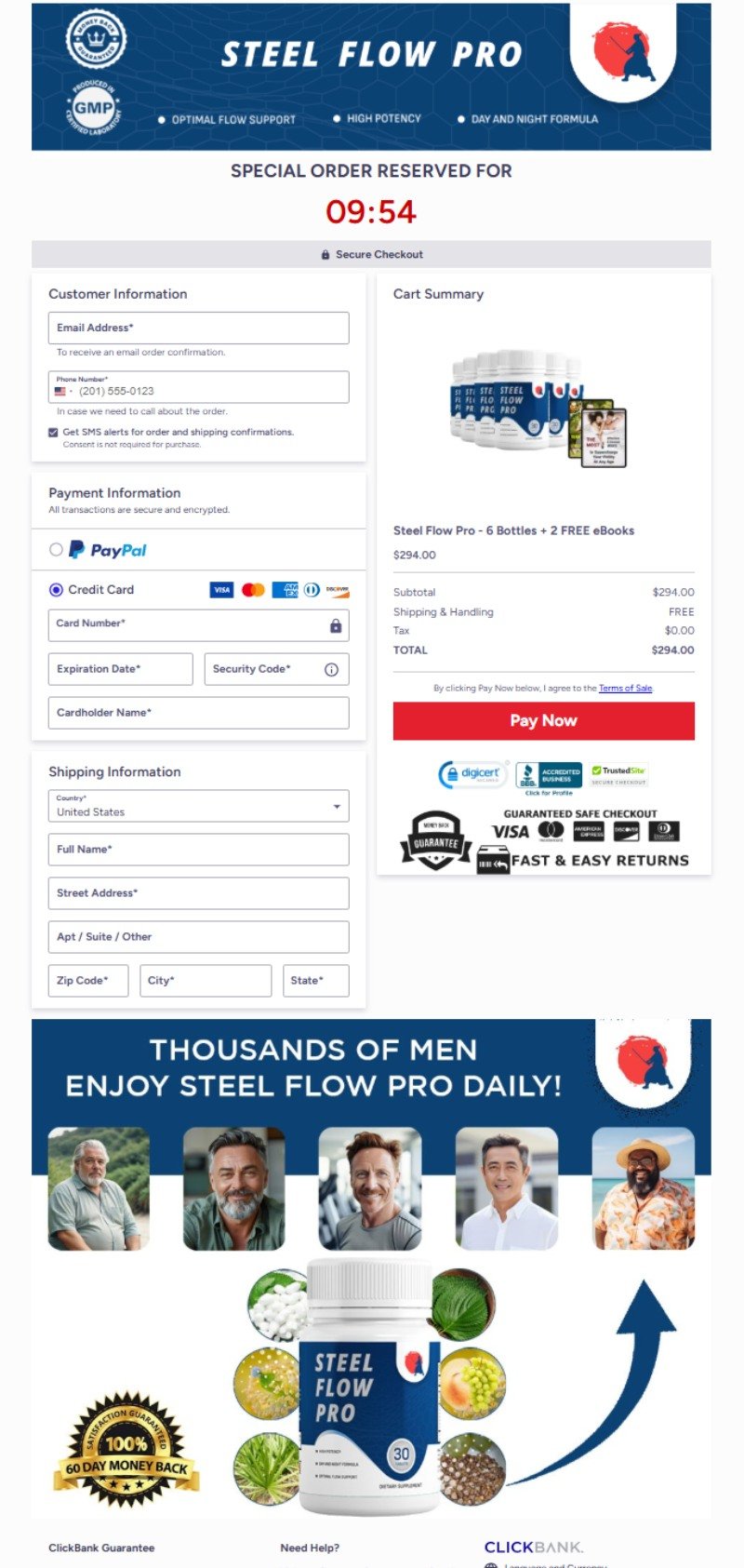 Steel Flow Pro payment confirmation secure